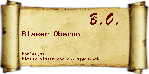 Blaser Oberon névjegykártya
